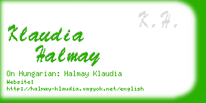 klaudia halmay business card